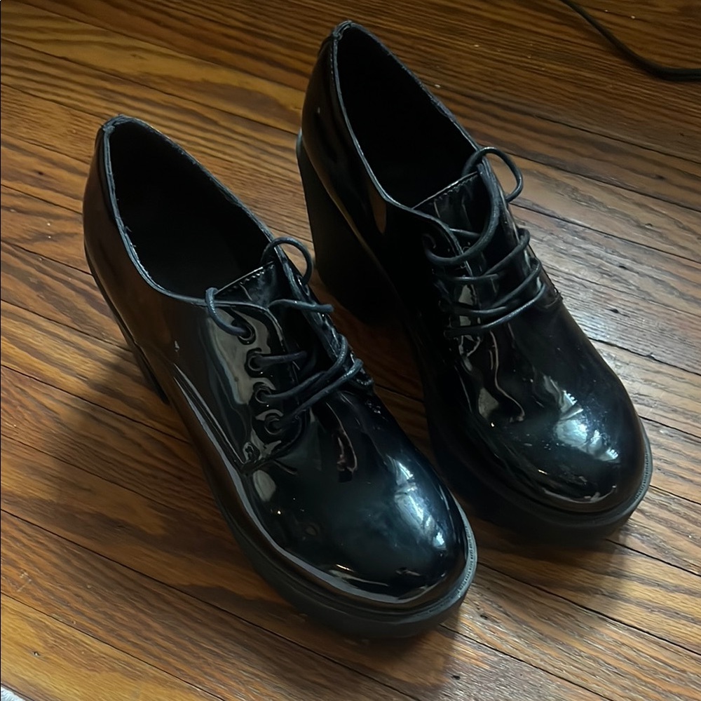 Women's Black Patent Leather Shoes